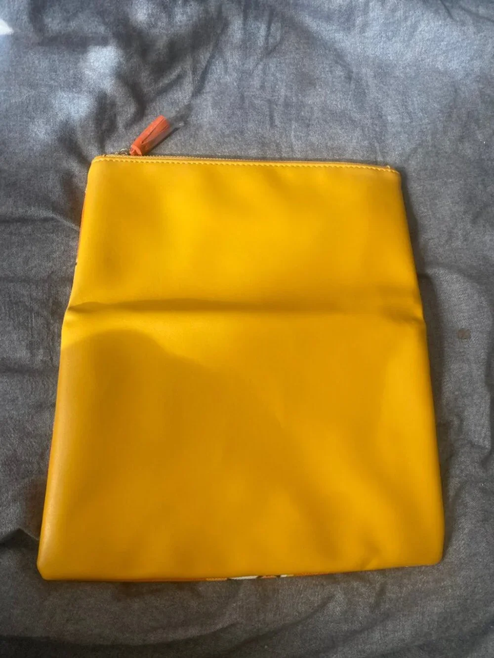 Rachel Pally Orange Floral Cosmetic Makeup Travel Zip Pouch
